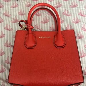 michael kord red handbag